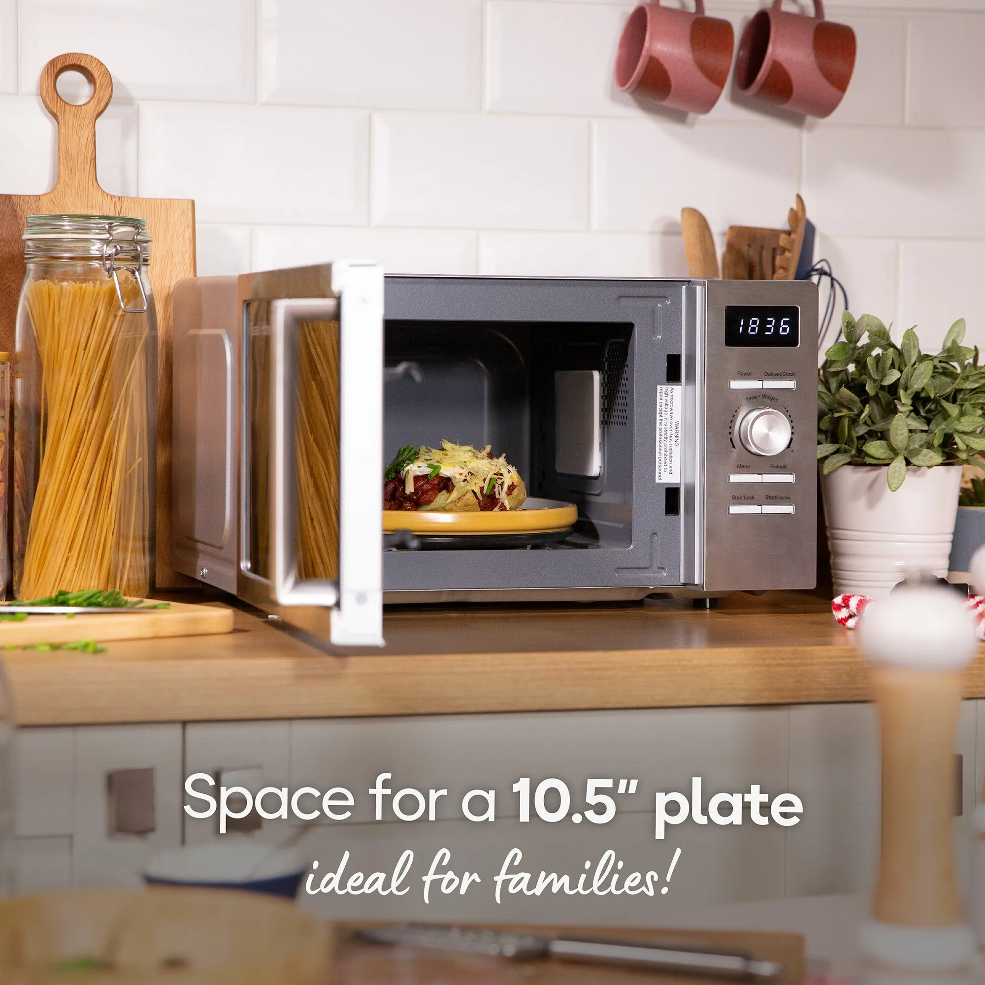 Russell Hobbs RHMD828SS microwave Stainless steel Solo microwave Countertop 20 L 800 W