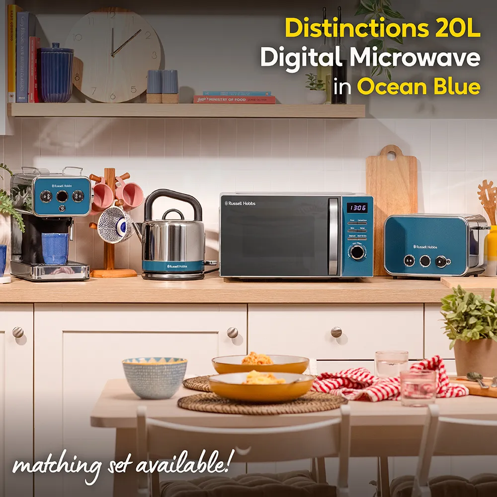 Russell Hobbs RHMD832OB, Distinctions 20L Digital Microwave in Ocean Blue