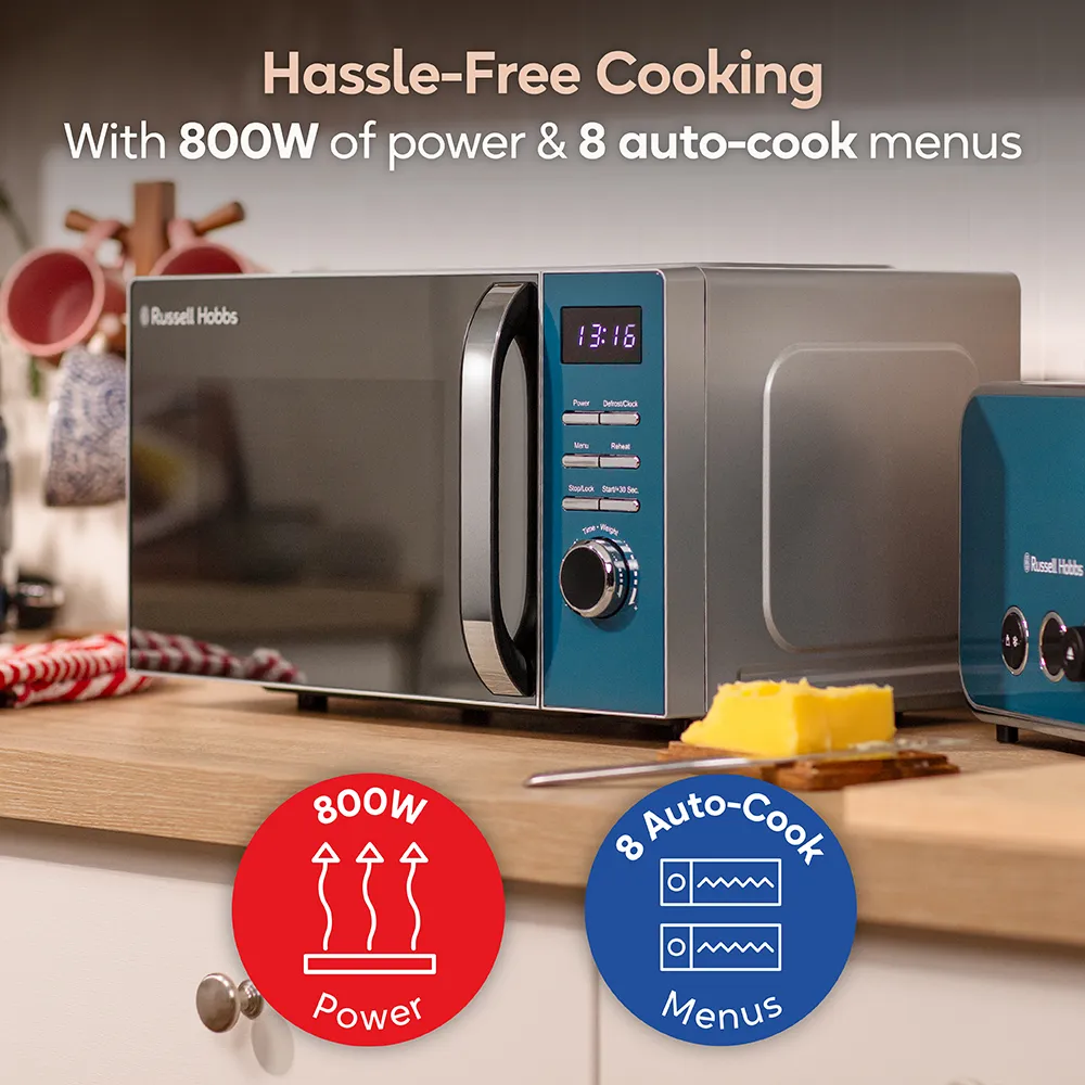 Russell Hobbs RHMD832OB, Distinctions 20L Digital Microwave in Ocean Blue