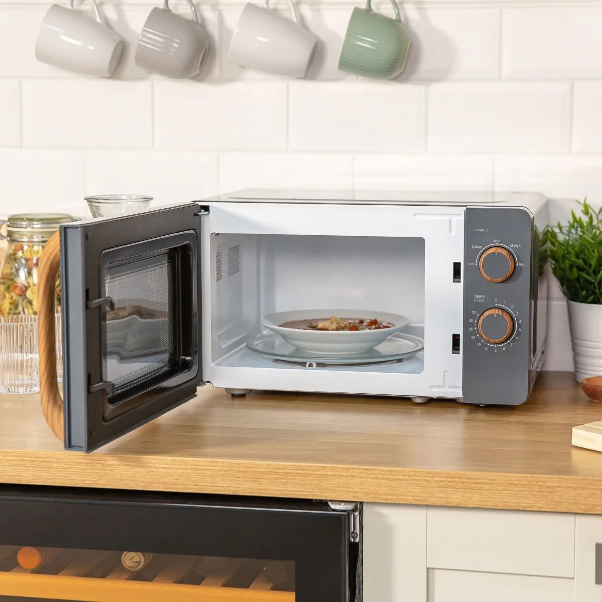 Russell Hobbs RHMM713G-N microwave Grey, Wood Solo microwave Countertop 17 L 700 W