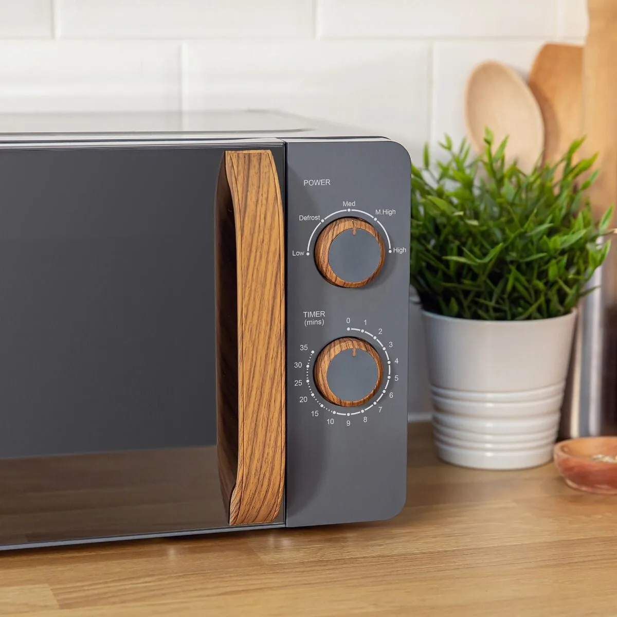 Russell Hobbs RHMM713G-N microwave Grey, Wood Solo microwave Countertop 17 L 700 W