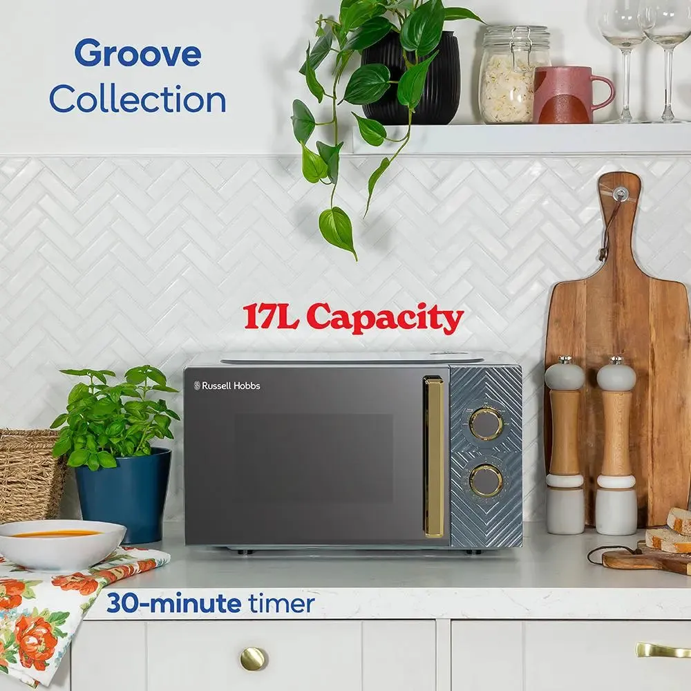 Russell Hobbs RHMM723G 17L Manual Groove Microwave - Grey