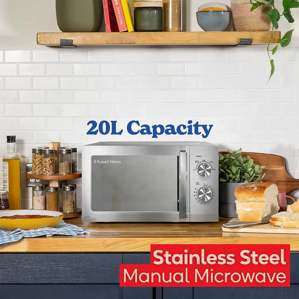 Russell Hobbs RHMM827SS Compact 20L Manual Microwave - Stainless Steel