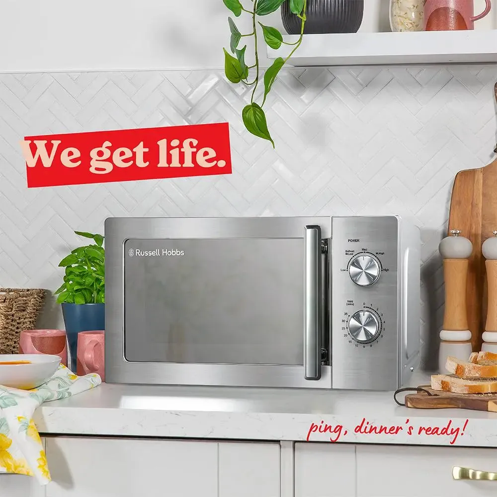 Russell Hobbs RHMM827SS Compact 20L Manual Microwave - Stainless Steel