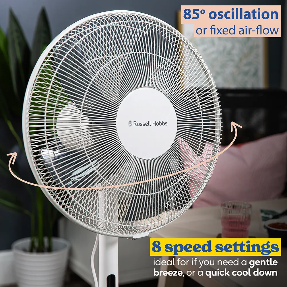 Russell Hobbs RHMPF3IN1 3-in-1 Pedestal Fan in White