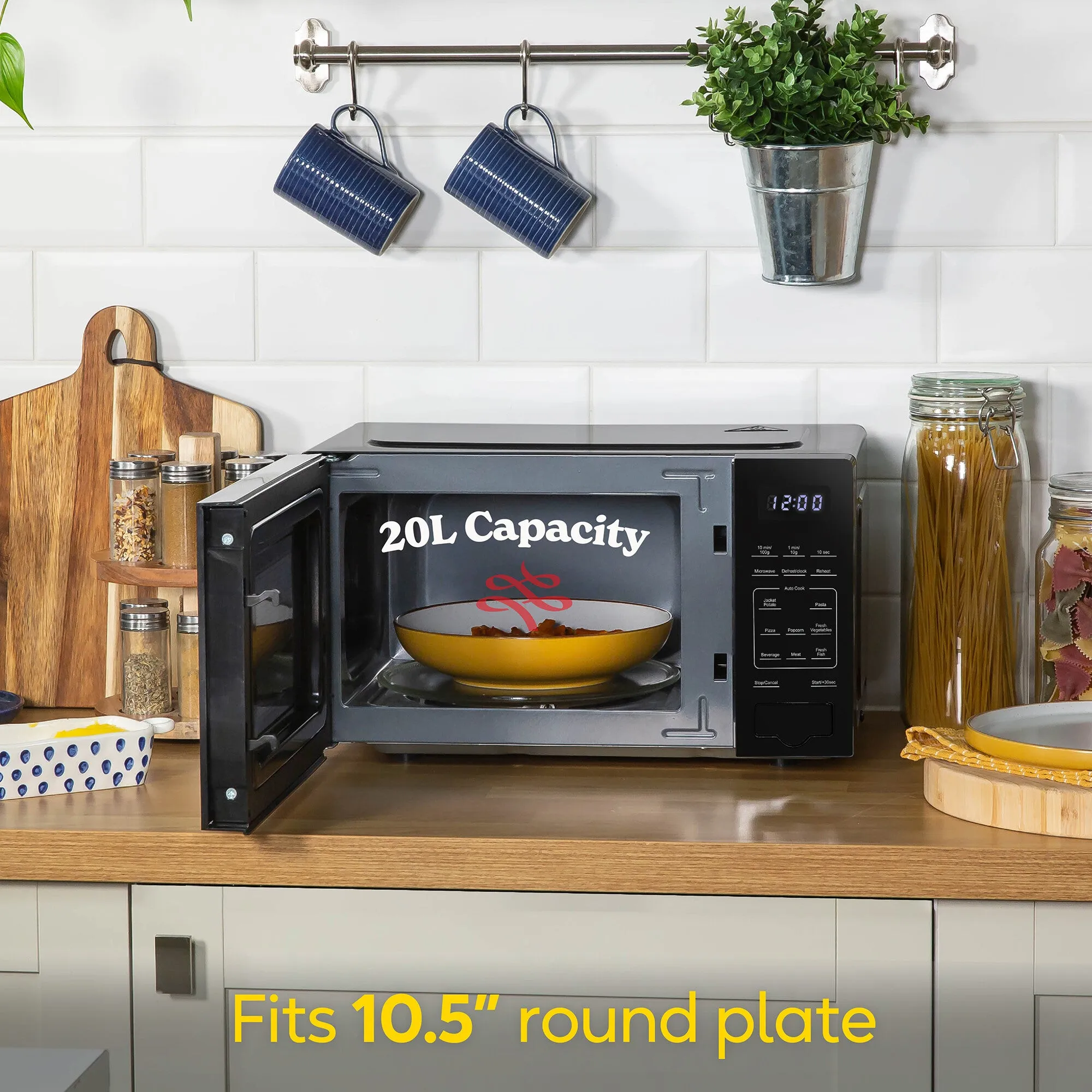 Russell Hobbs RHMT2005B microwave Black Solo microwave Countertop 20 L 800 W
