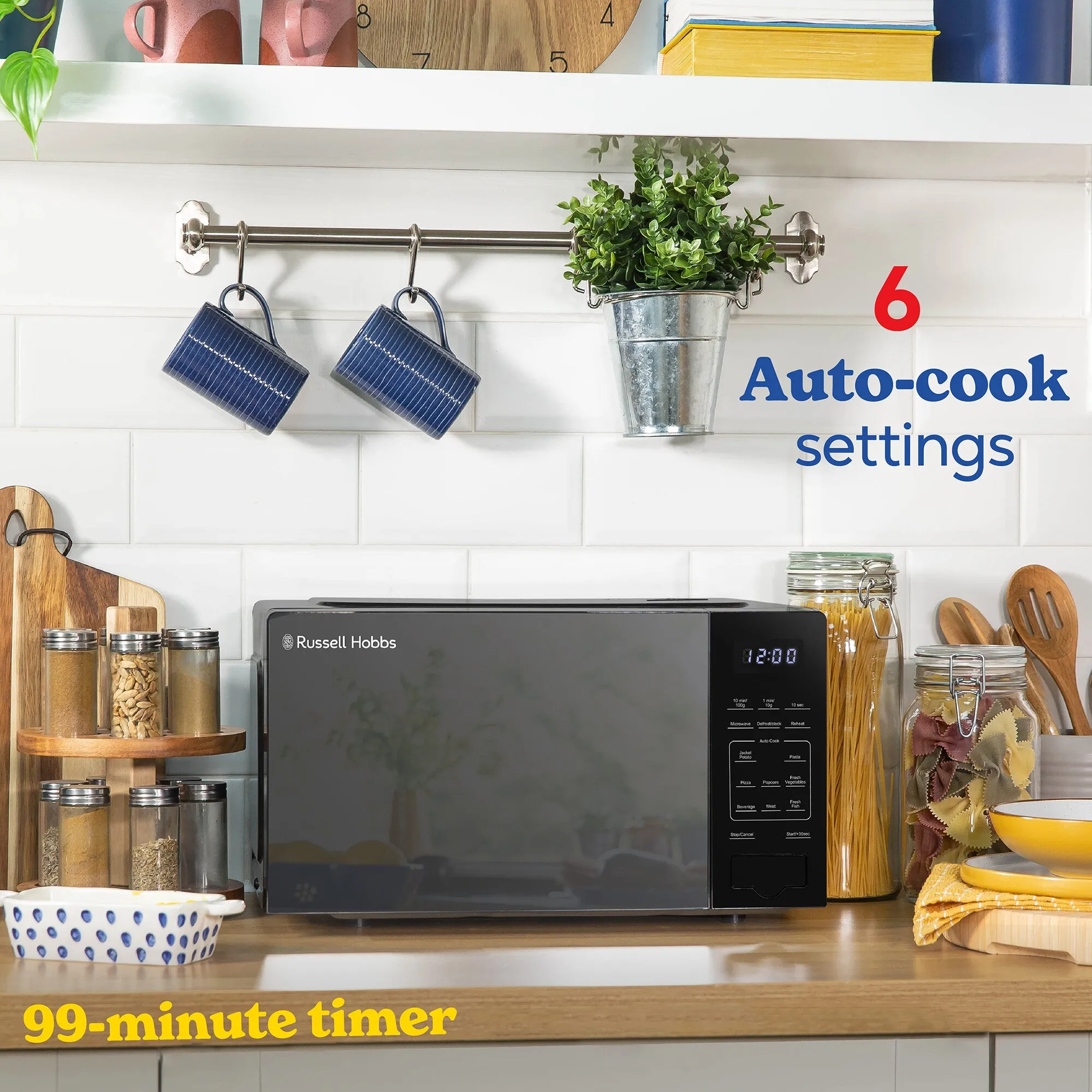 Russell Hobbs RHMT2005B microwave Black Solo microwave Countertop 20 L 800 W