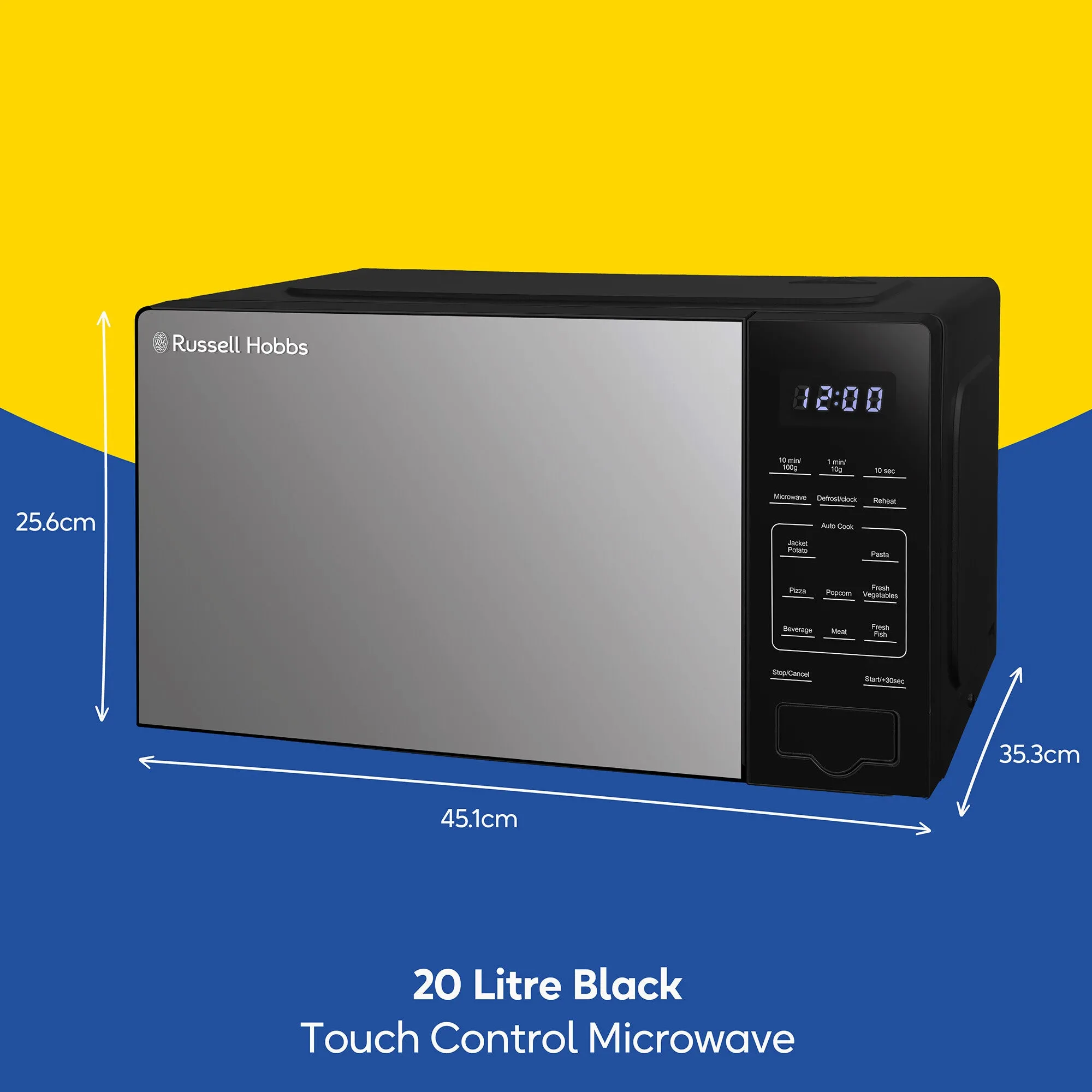 Russell Hobbs RHMT2005B microwave Black Solo microwave Countertop 20 L 800 W