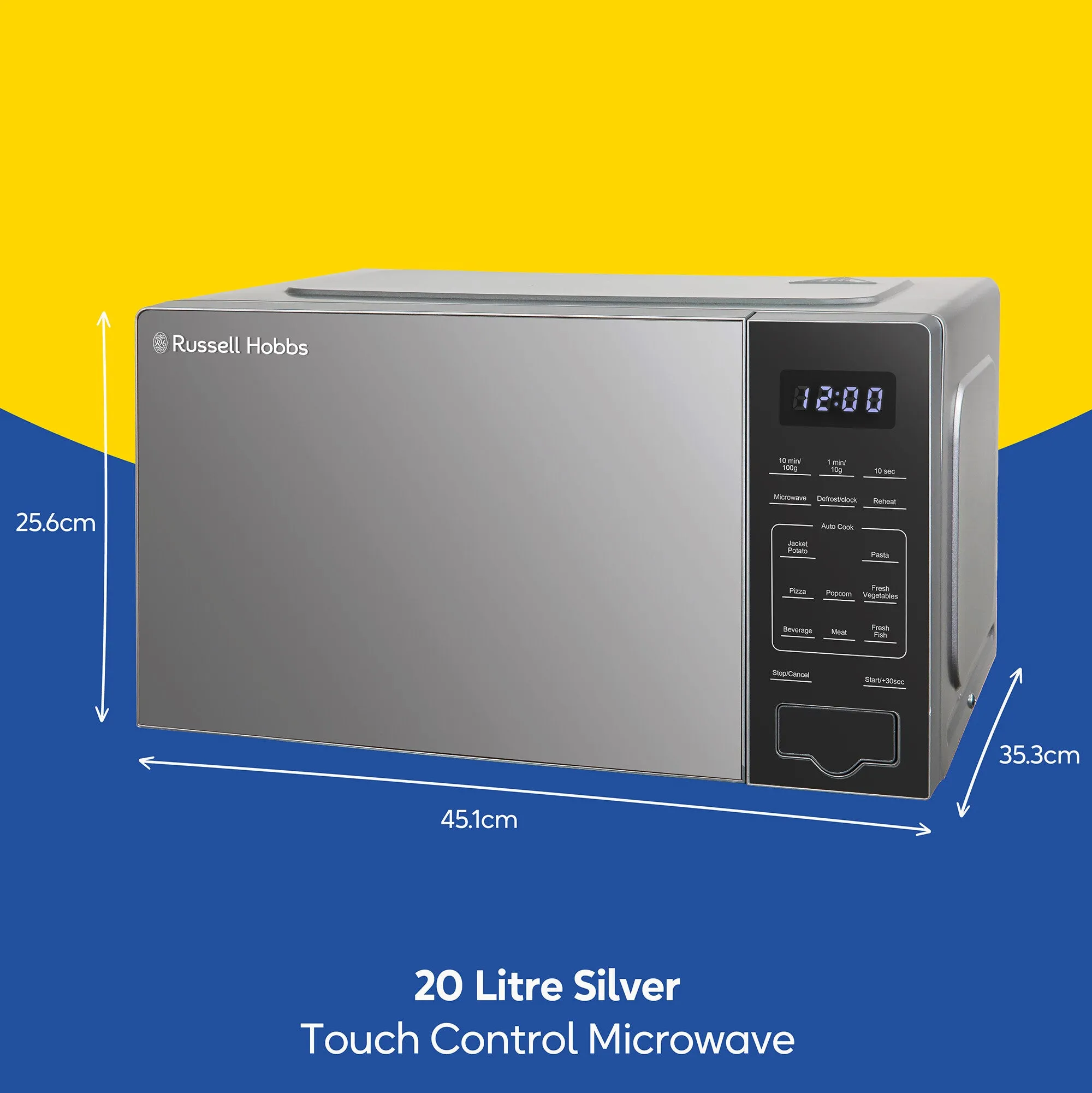 Russell Hobbs RHMT2005S-M microwave Silver Solo microwave Countertop 20 L 800 W