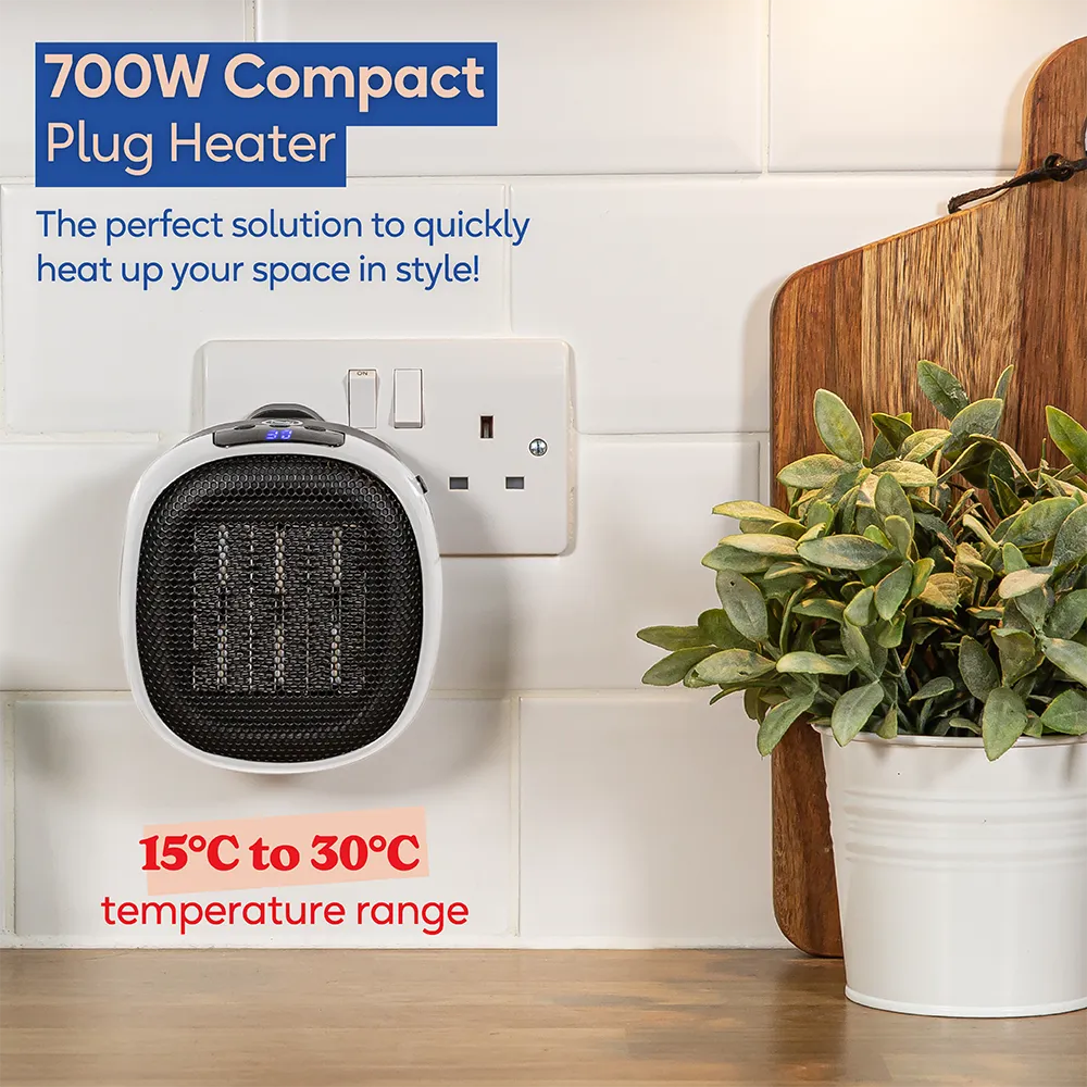 Russell Hobbs RHPH7001W 700W Compact Ceramic Plug Heater - White