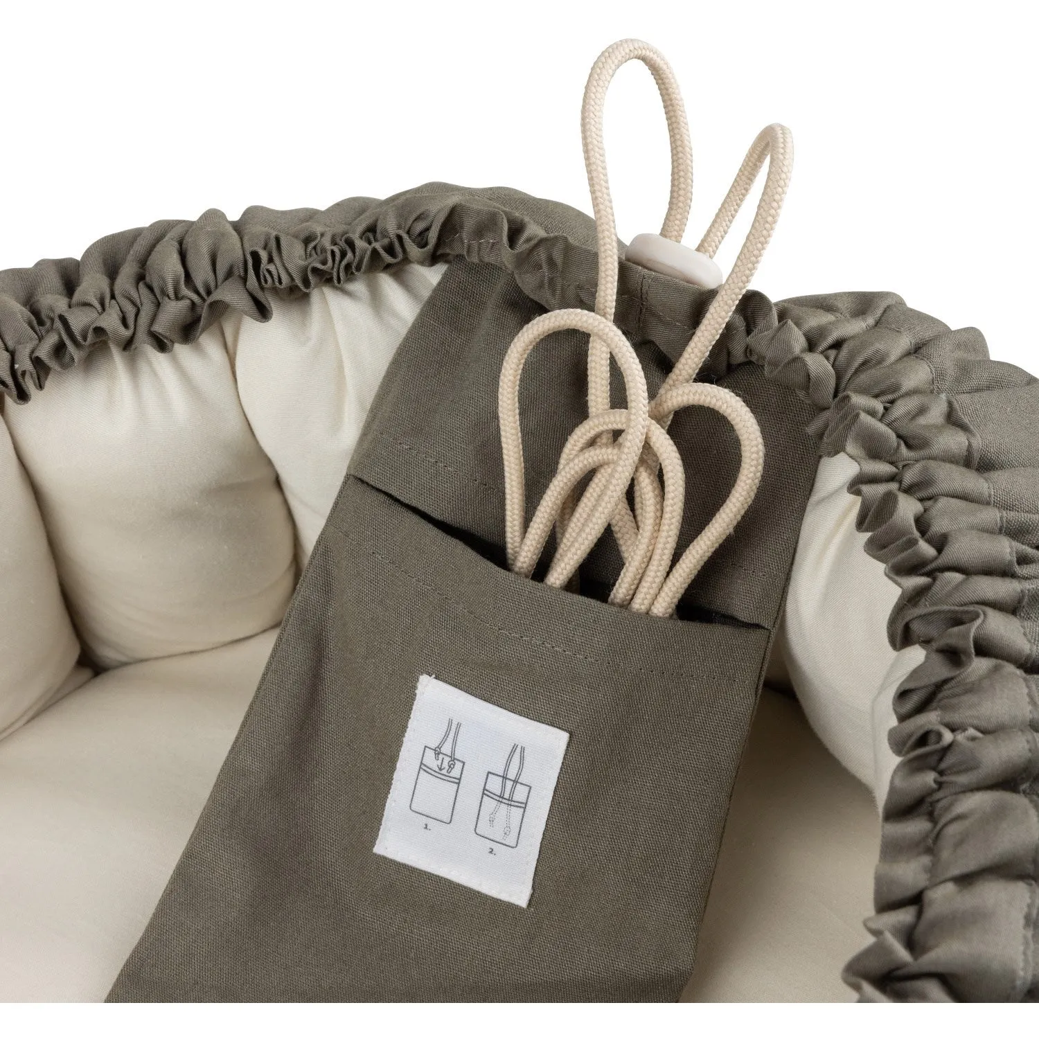 Sebra Dark Olive 3-In-1 Babynest