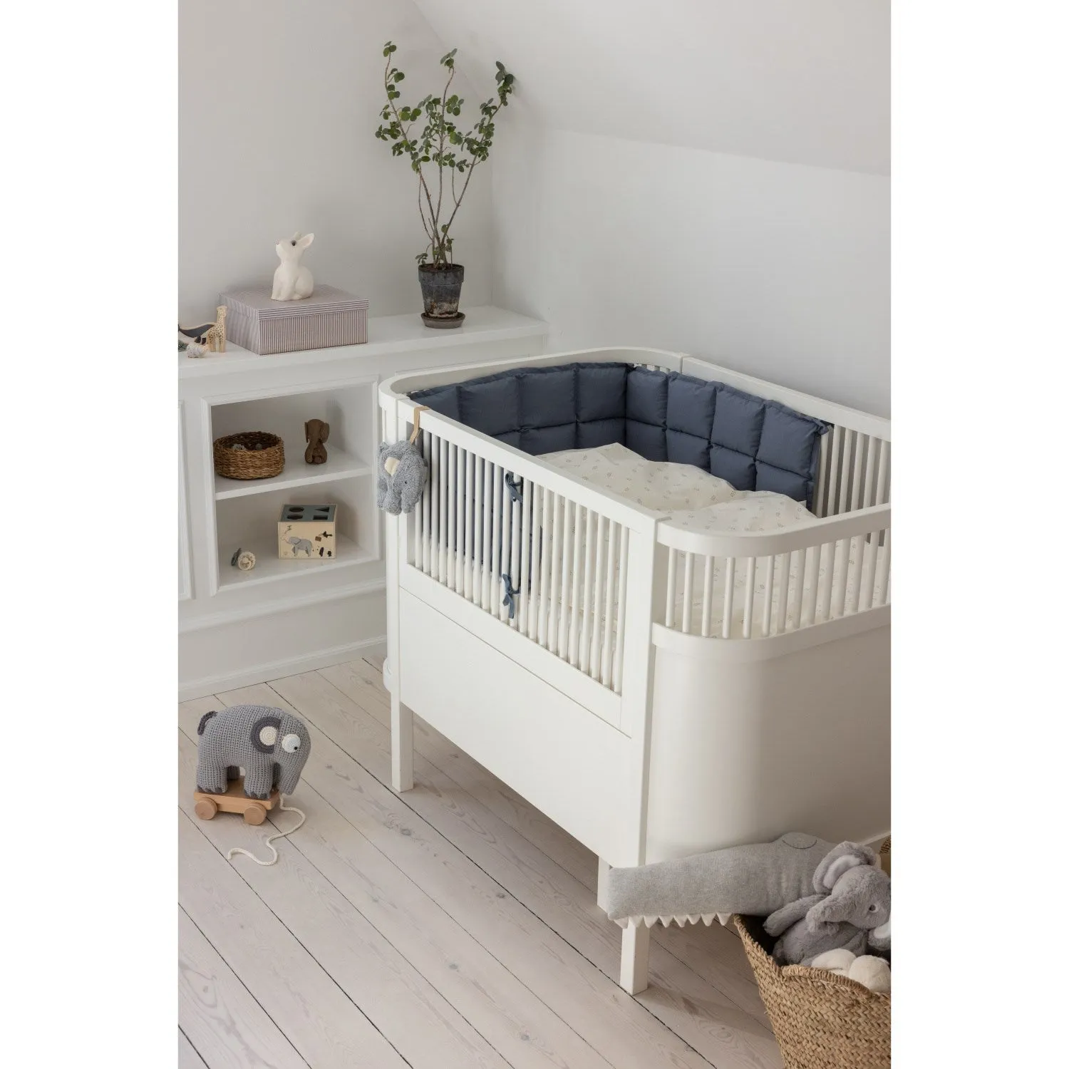 Sebra Forest Lake Blue Bed Bumper Kapok Half-Length