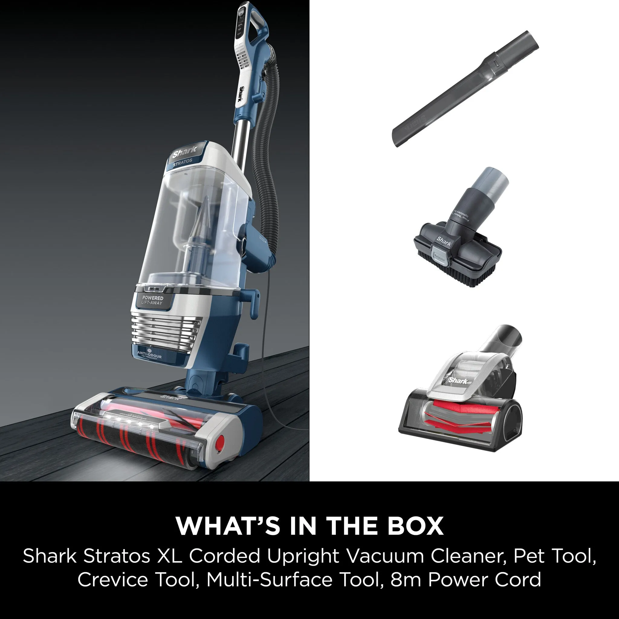 Shark Stratos XL Pet Pro Upright Vacuum Cleaner with Anti Hair Wrap Plus & Anti-Odour