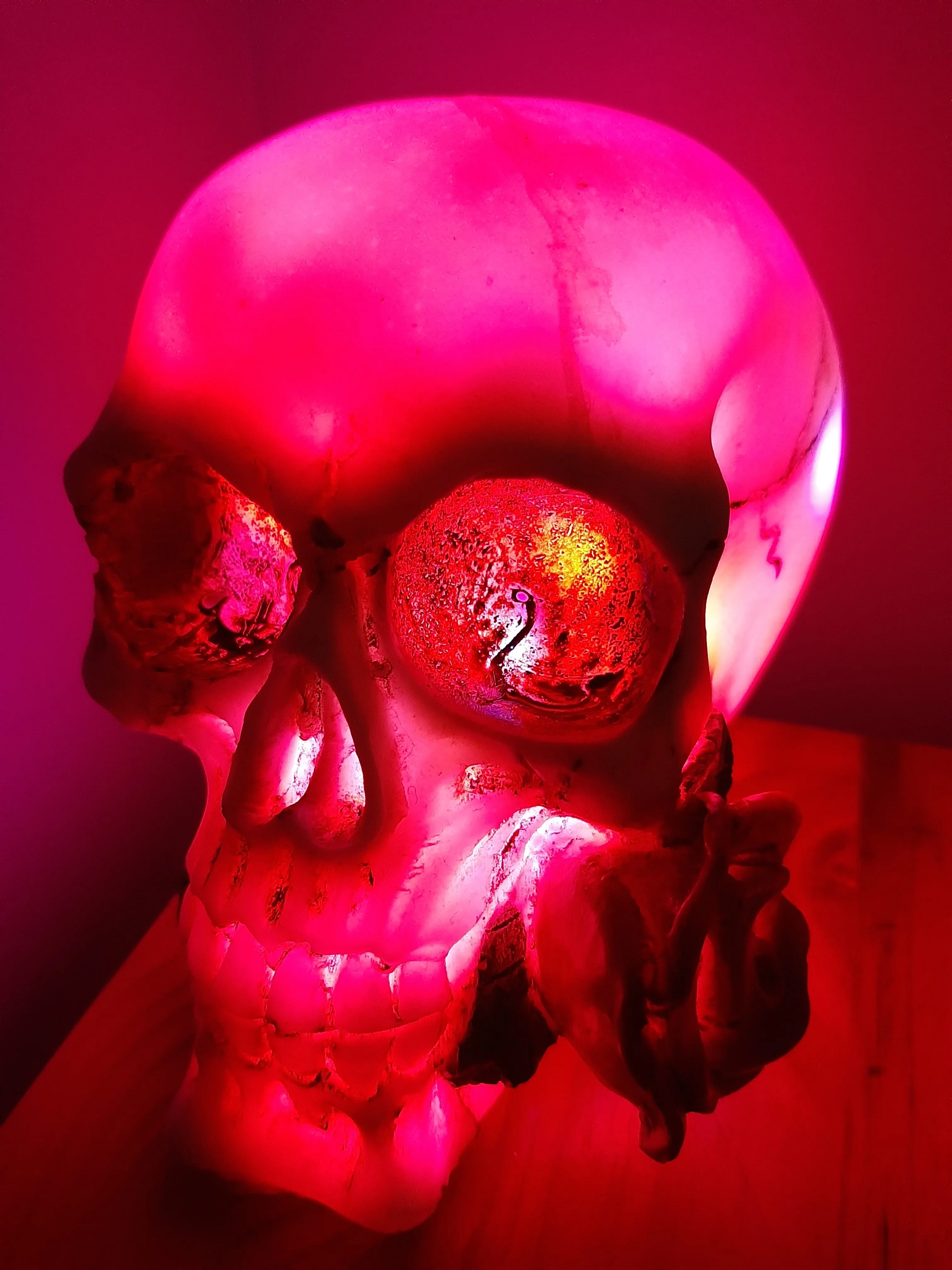SKULL & ROSES COLOUR CHANGING LAMP-unique made by me