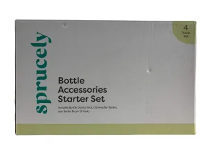Sprucely Bottle Accessories Starter Set, White/Sage