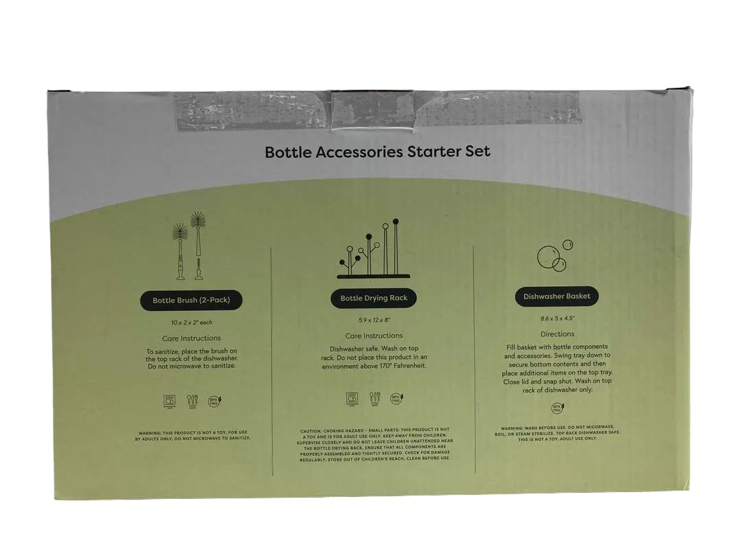Sprucely Bottle Accessories Starter Set, White/Sage