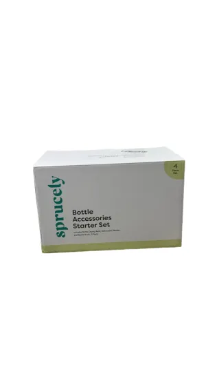Sprucely Bottle Accessories Starter Set, White/Sage