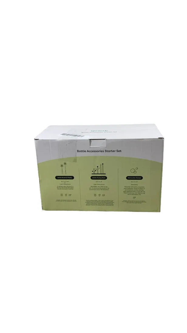 Sprucely Bottle Accessories Starter Set, White/Sage