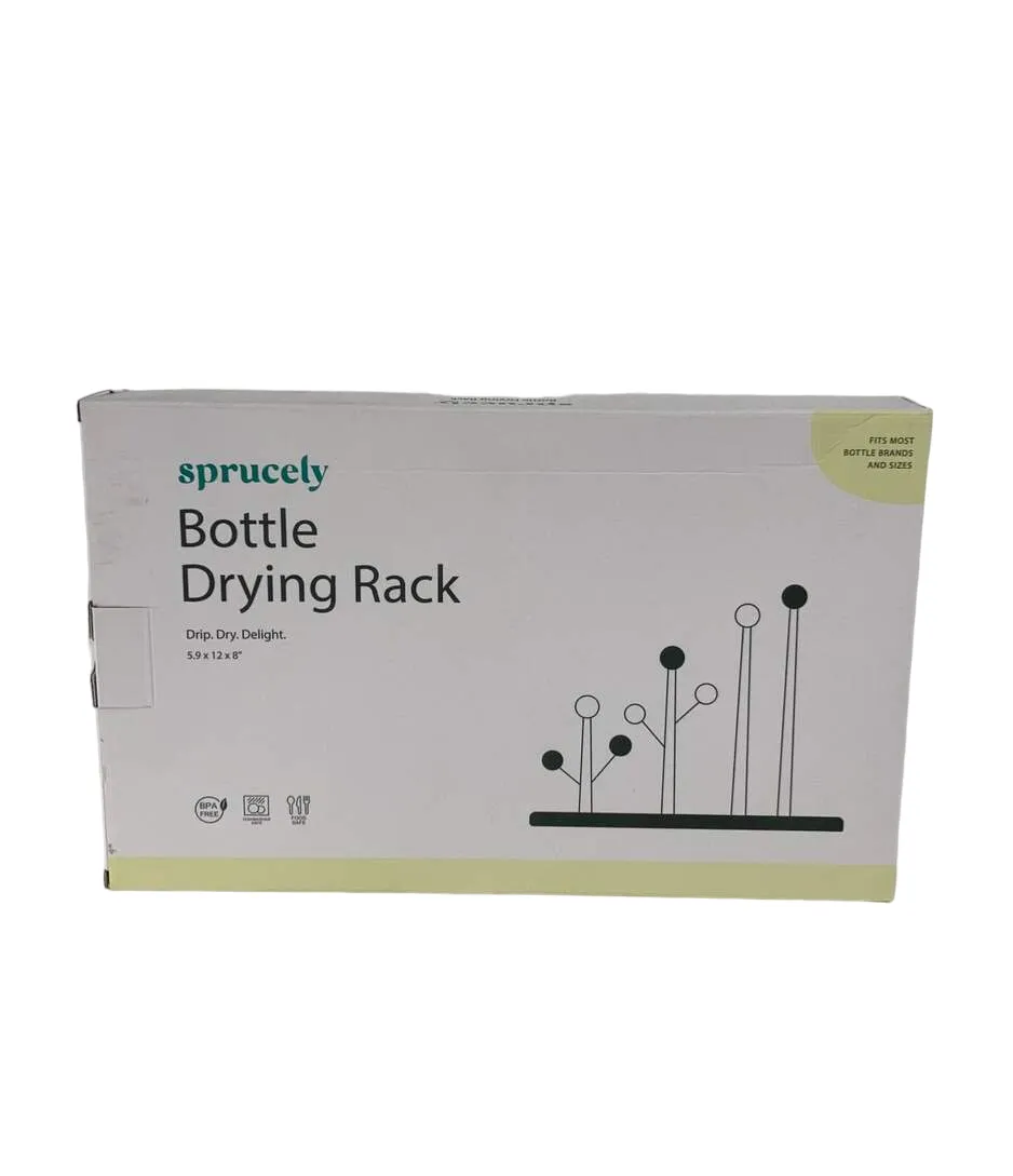 Sprucely Bottle Drying Rack, White/Sage