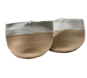 Sprucely Nesting Rope Baskets Set Of 2, Medium, Oat