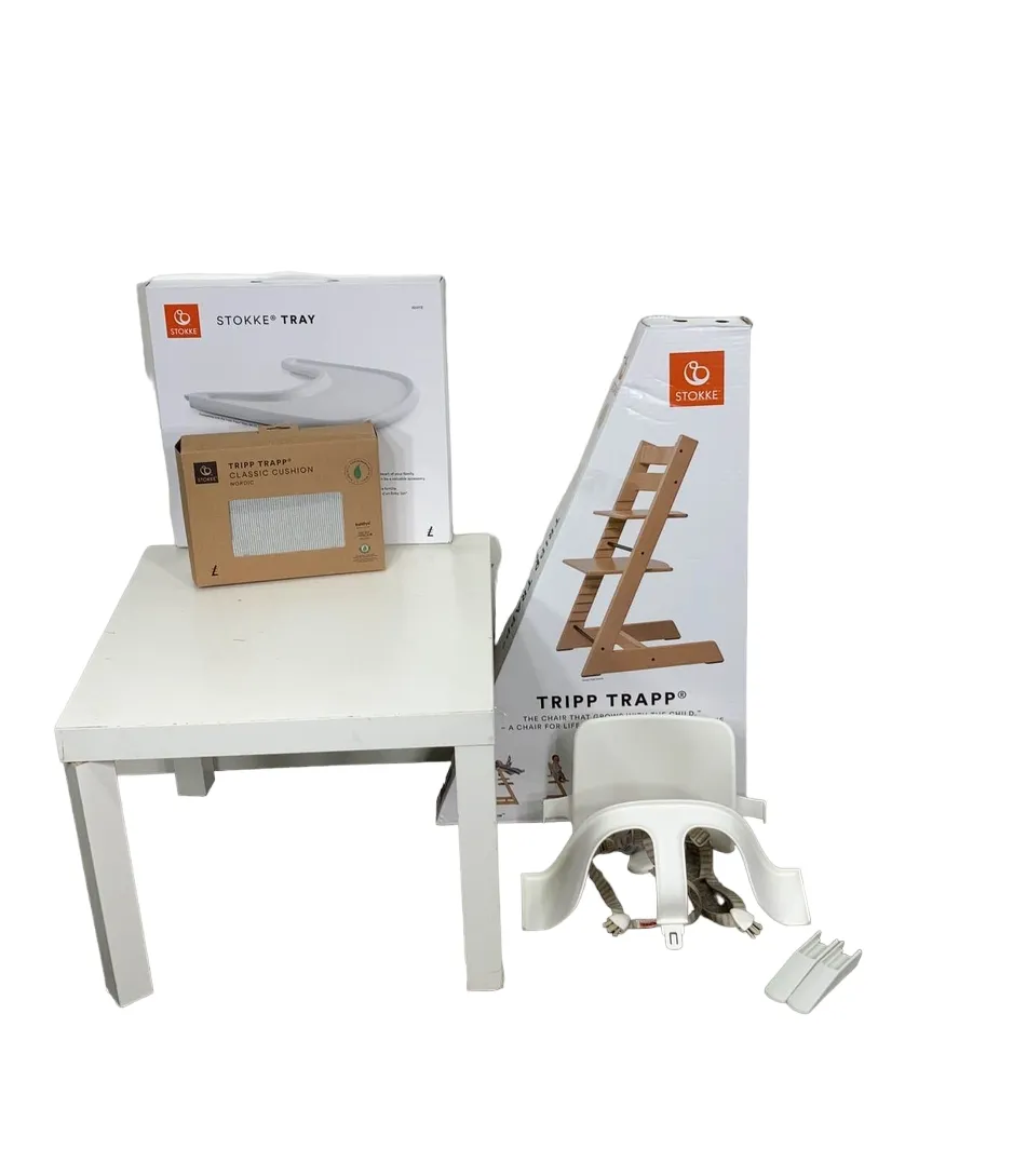 Stokke Tripp Trapp Complete High Chair, Whitewash, Nordic Grey, 1