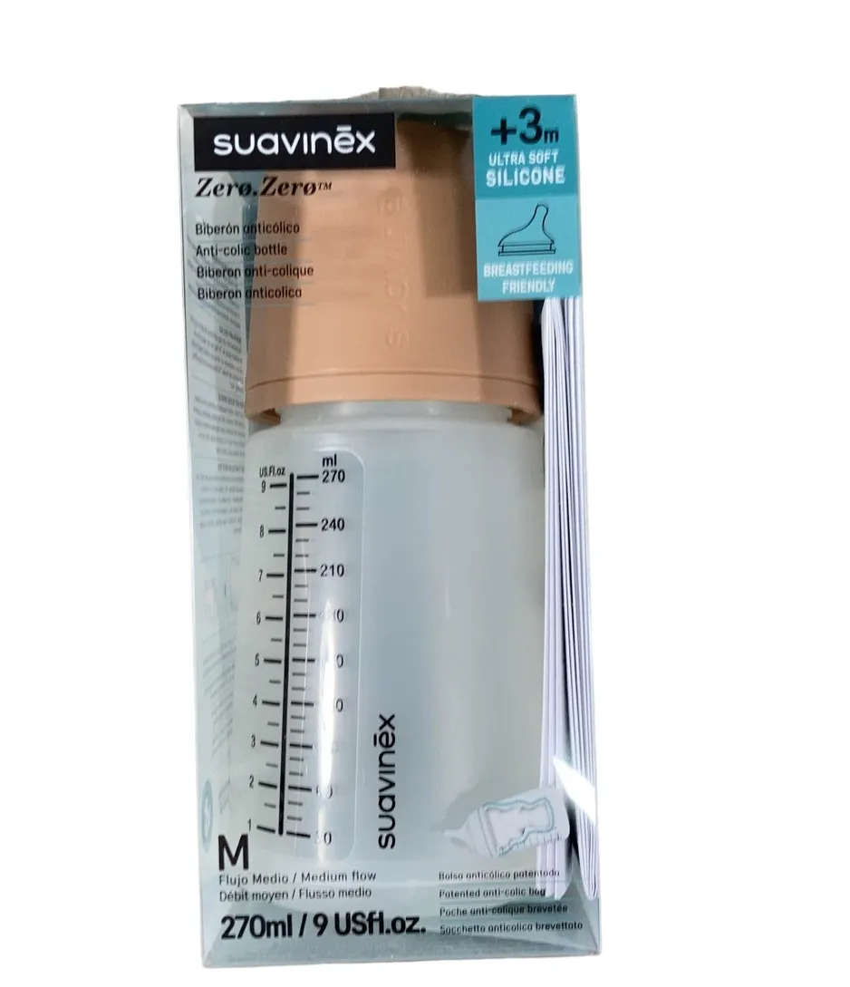 Suavinex Zero Zero Anti-Colic Bottle, 9oz, Medium