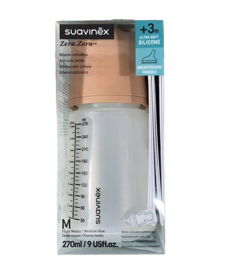 Suavinex Zero Zero Anti-Colic Bottle, 9oz, Medium