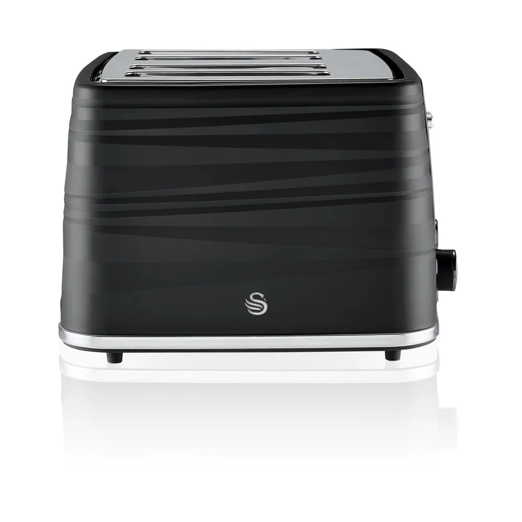 Swan 4 Slice Black Toaster