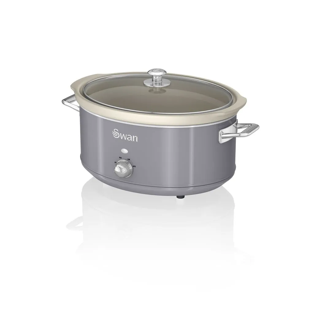 Swan 6.5L Slow Cooker Retro Grey