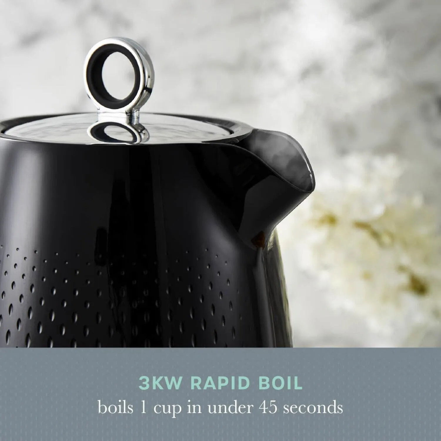 Swan Elegance  1.7L 3000W Kettle - Black