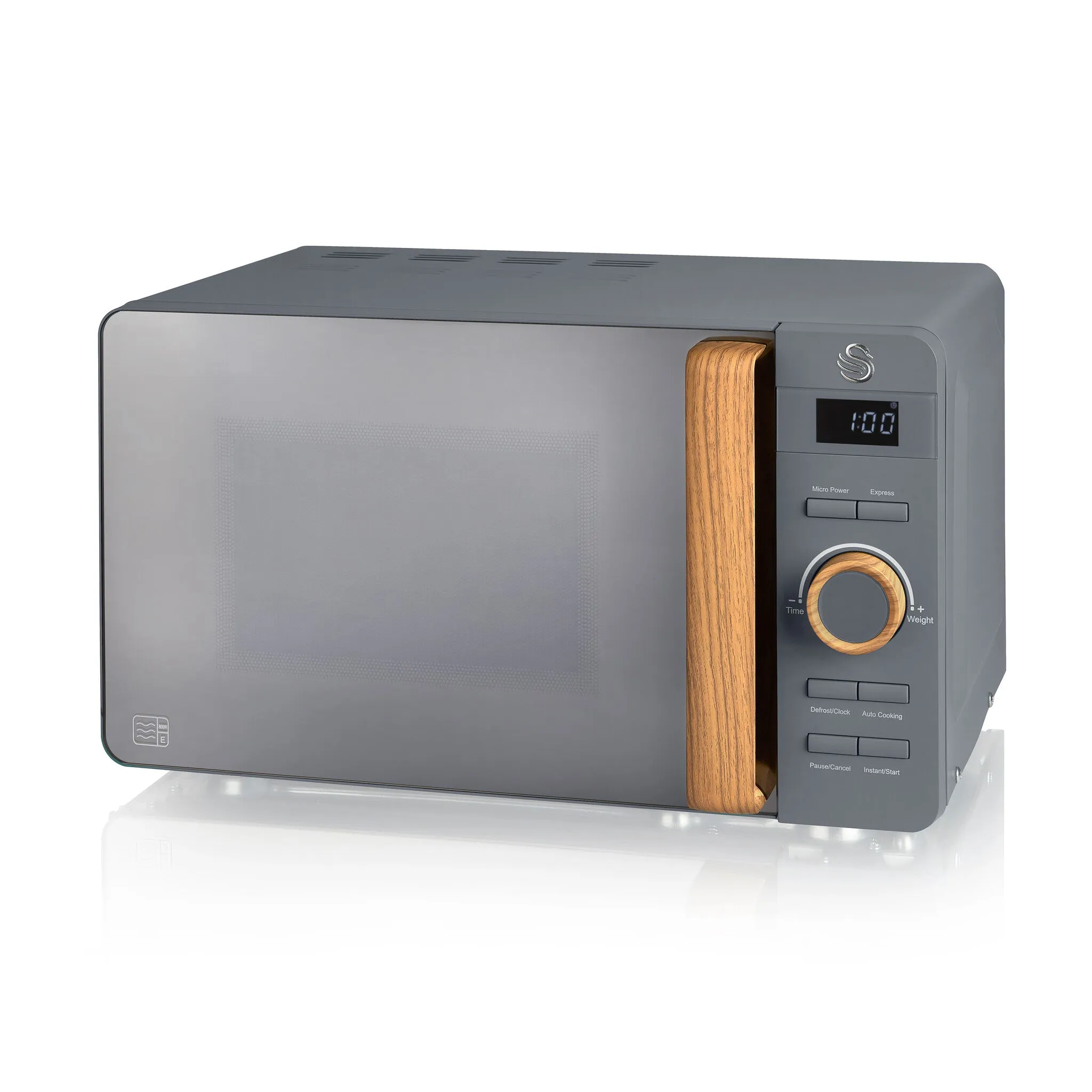 Swan Nordic SM22036LGRYN 20L 800W Solo Microwave- Grey