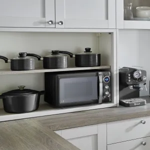 Swan Retro 5 Piece Pan Set Black