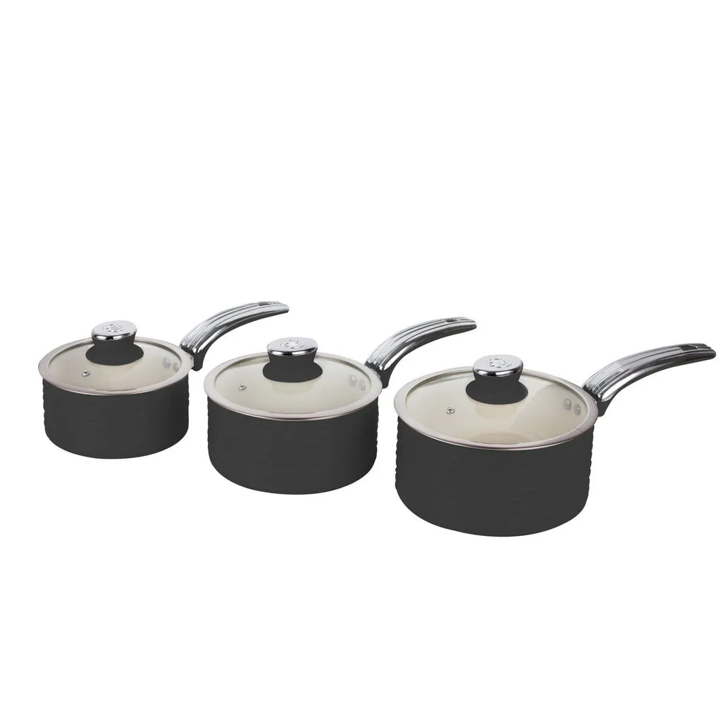 Swan Retro 5 Piece Pan Set Black