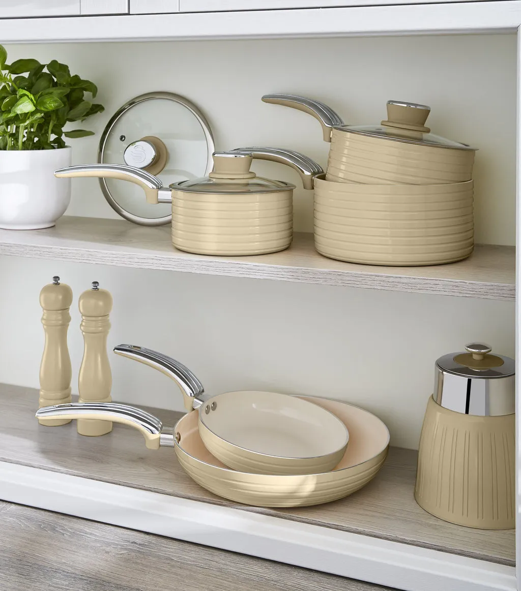 Swan Retro 5 Piece Pan Set Cream