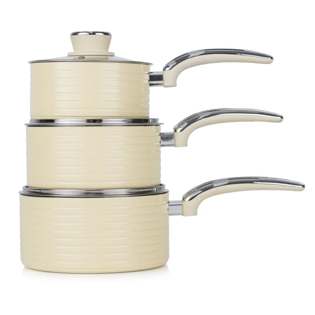 Swan Retro 5 Piece Pan Set Cream