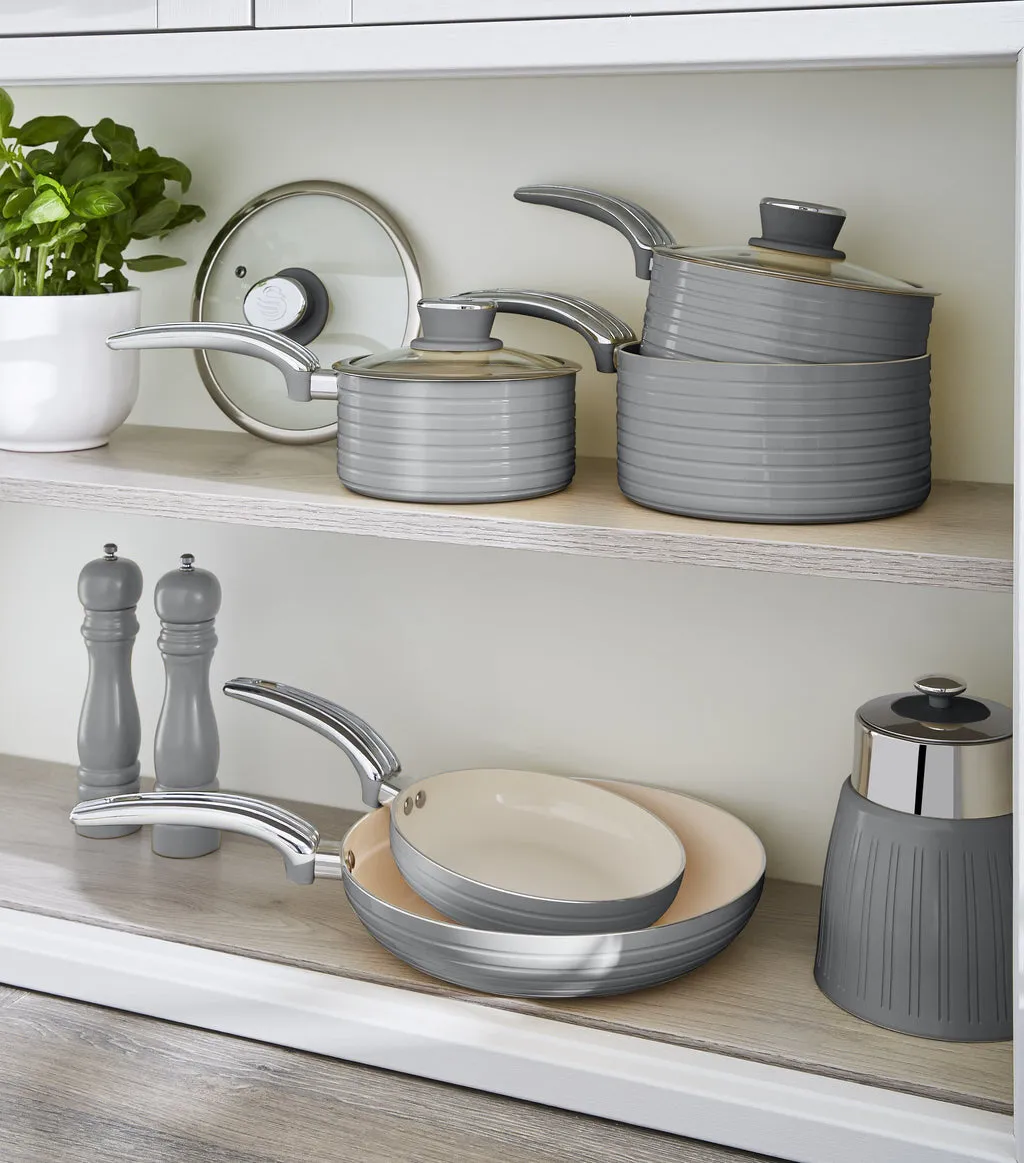 Swan Retro 5 Piece Pan Set Grey
