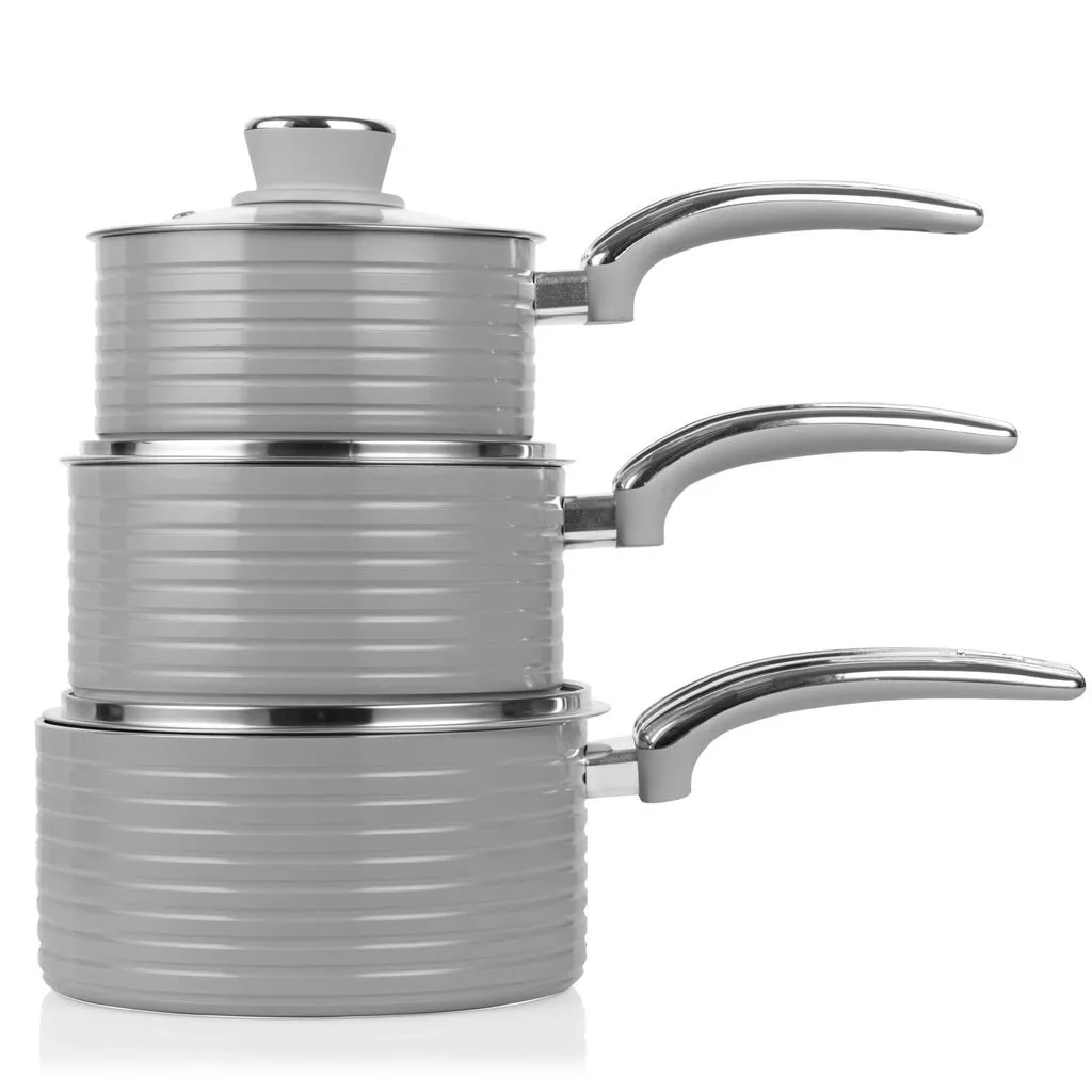 Swan Retro 5 Piece Pan Set Grey
