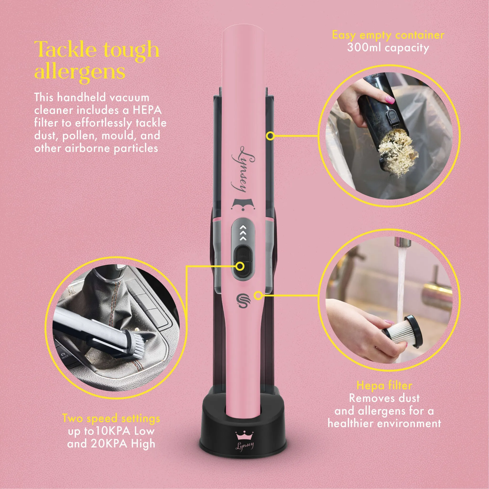 Swan SC15829QOC Lynsey Queen of Clean Handheld Cordless Vacuum 200W