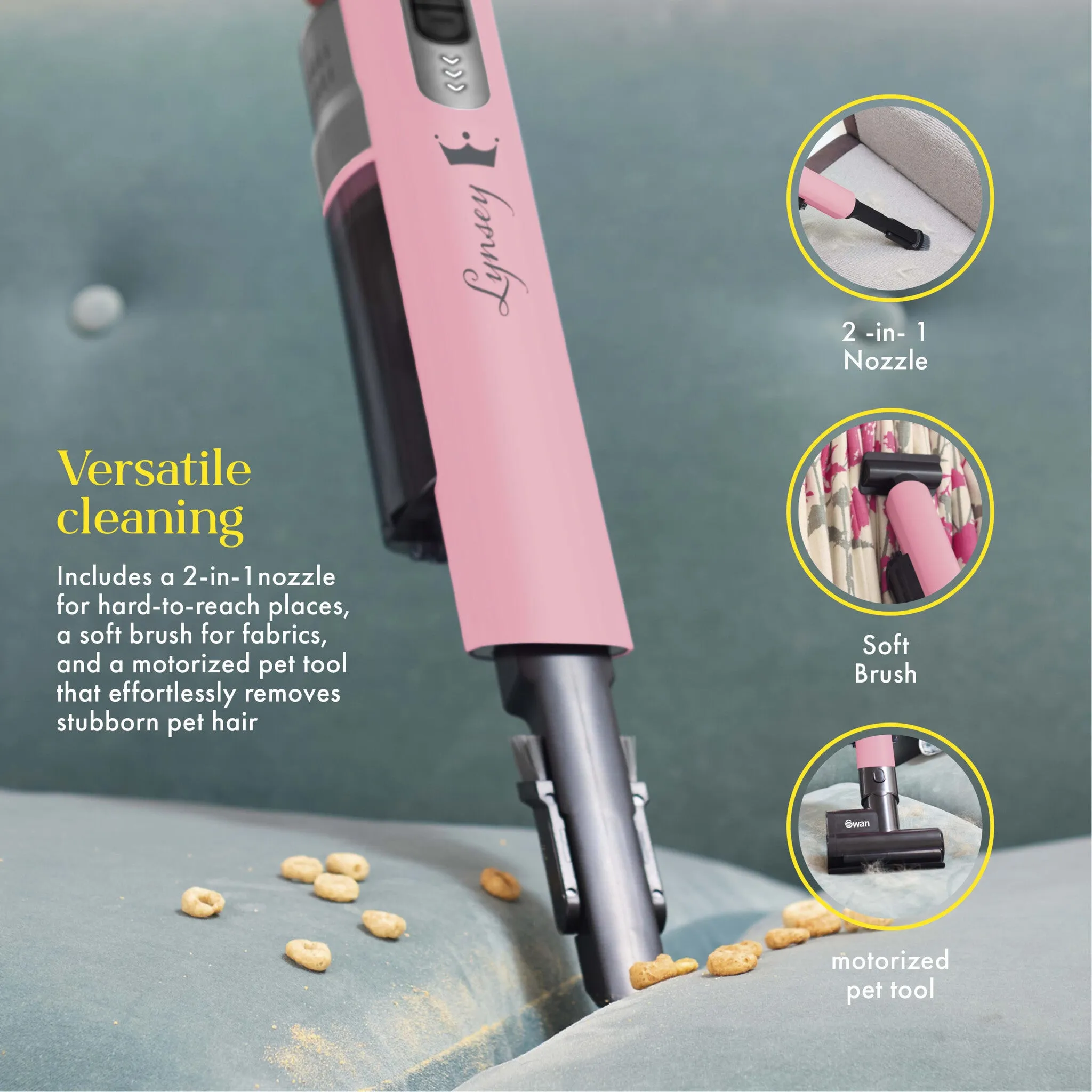 Swan SC15829QOC Lynsey Queen of Clean Handheld Cordless Vacuum 200W
