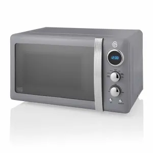 Swan SM22030LGRN 800W 20L Retro Digital Microwave - Grey
