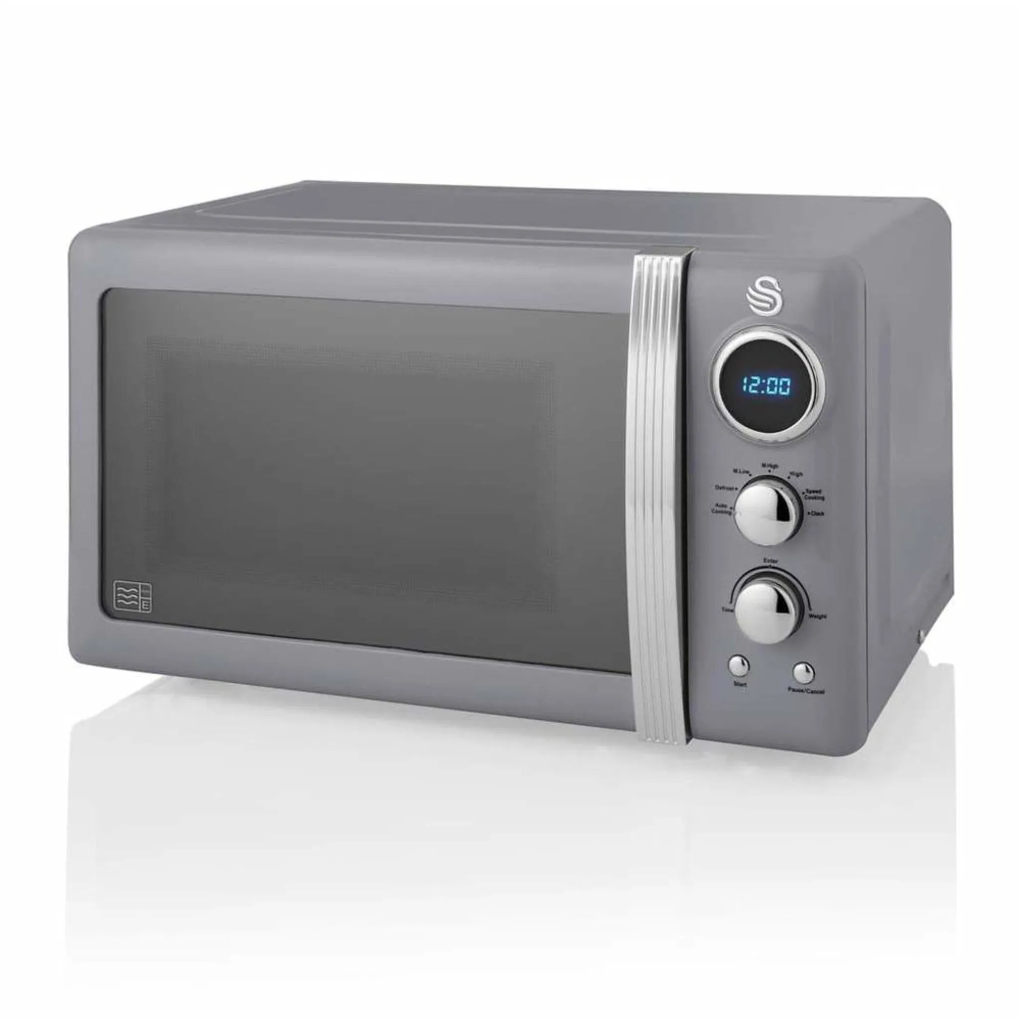 Swan SM22030LGRN 800W 20L Retro Digital Microwave - Grey