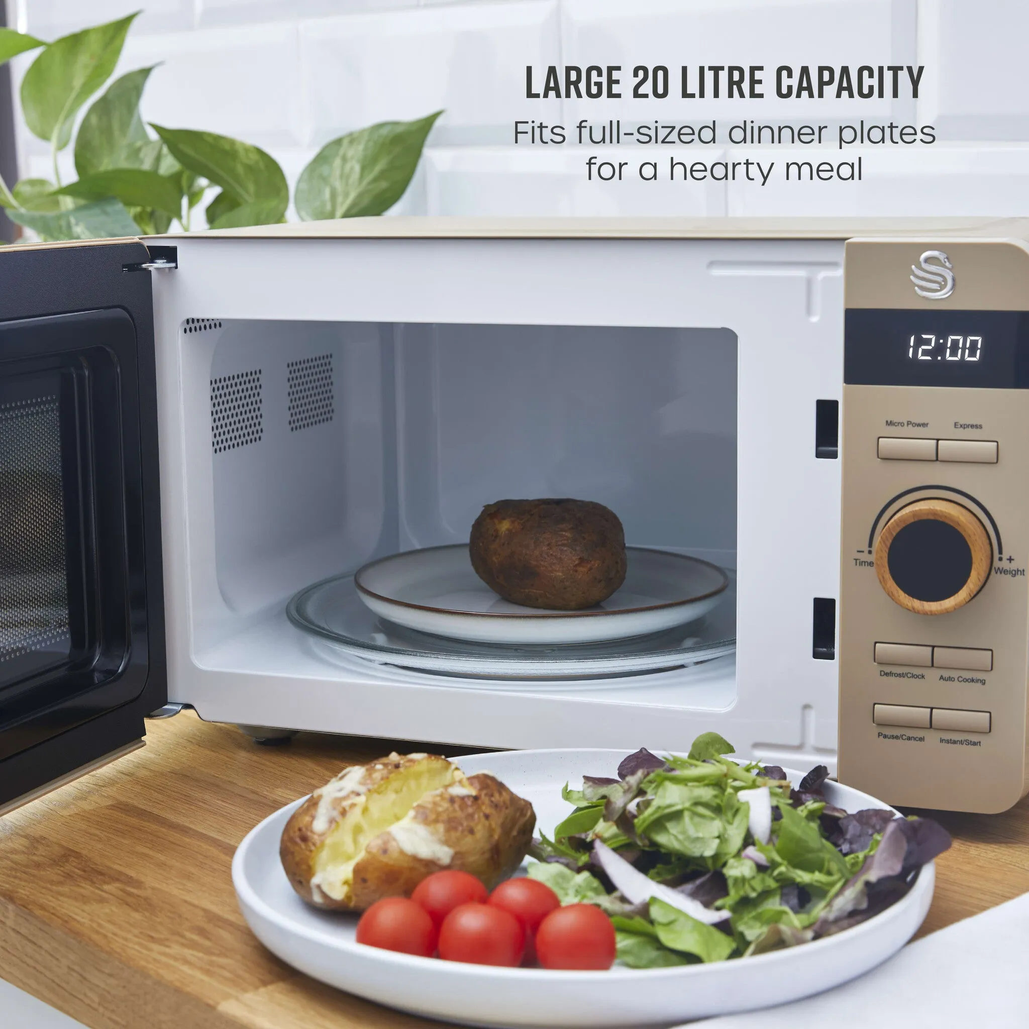 Swan SM22036LOAT microwave Oat Solo microwave Countertop 20 L 800 W