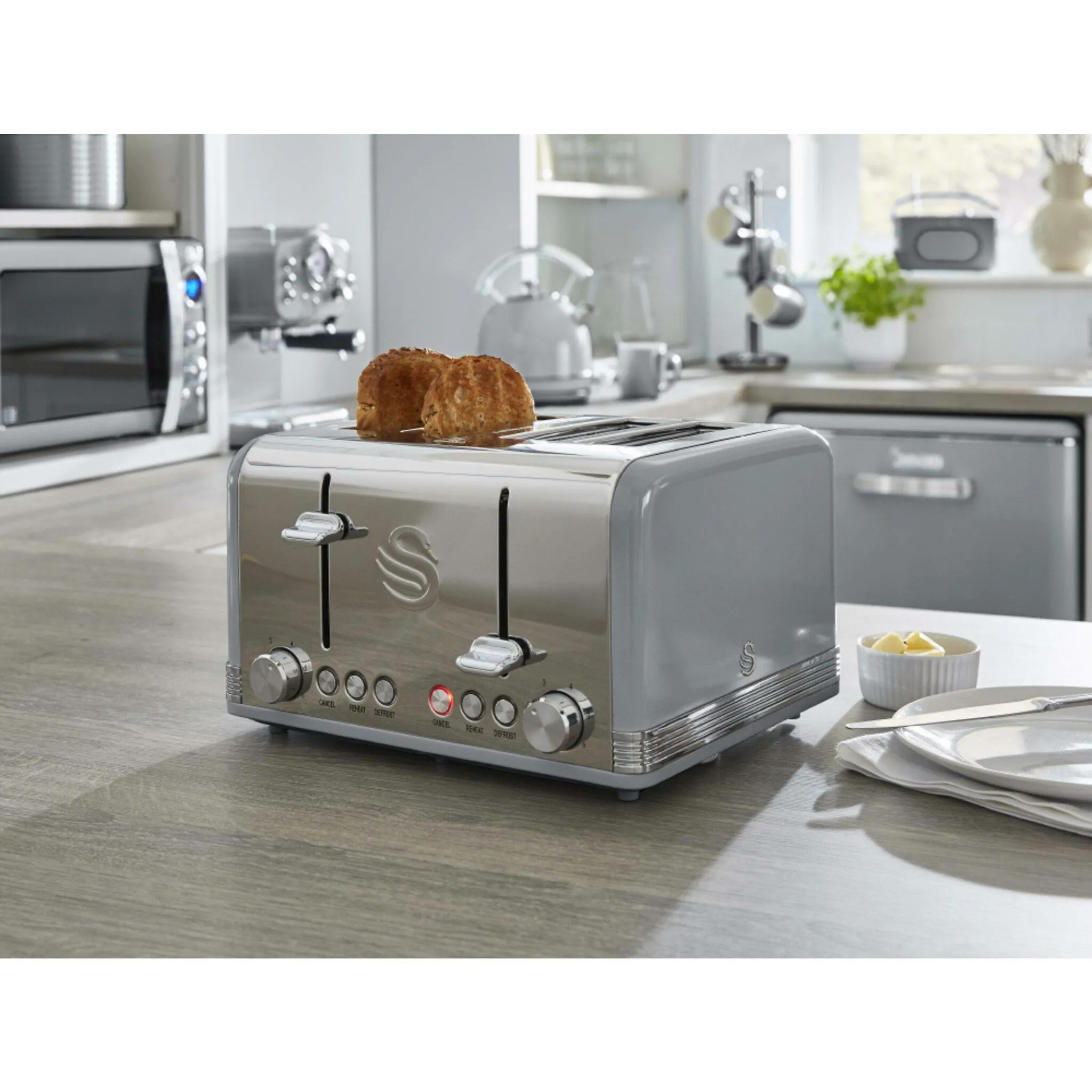 Swan ST19020GRN toaster 6 4 slice(s) 1600 W Grey