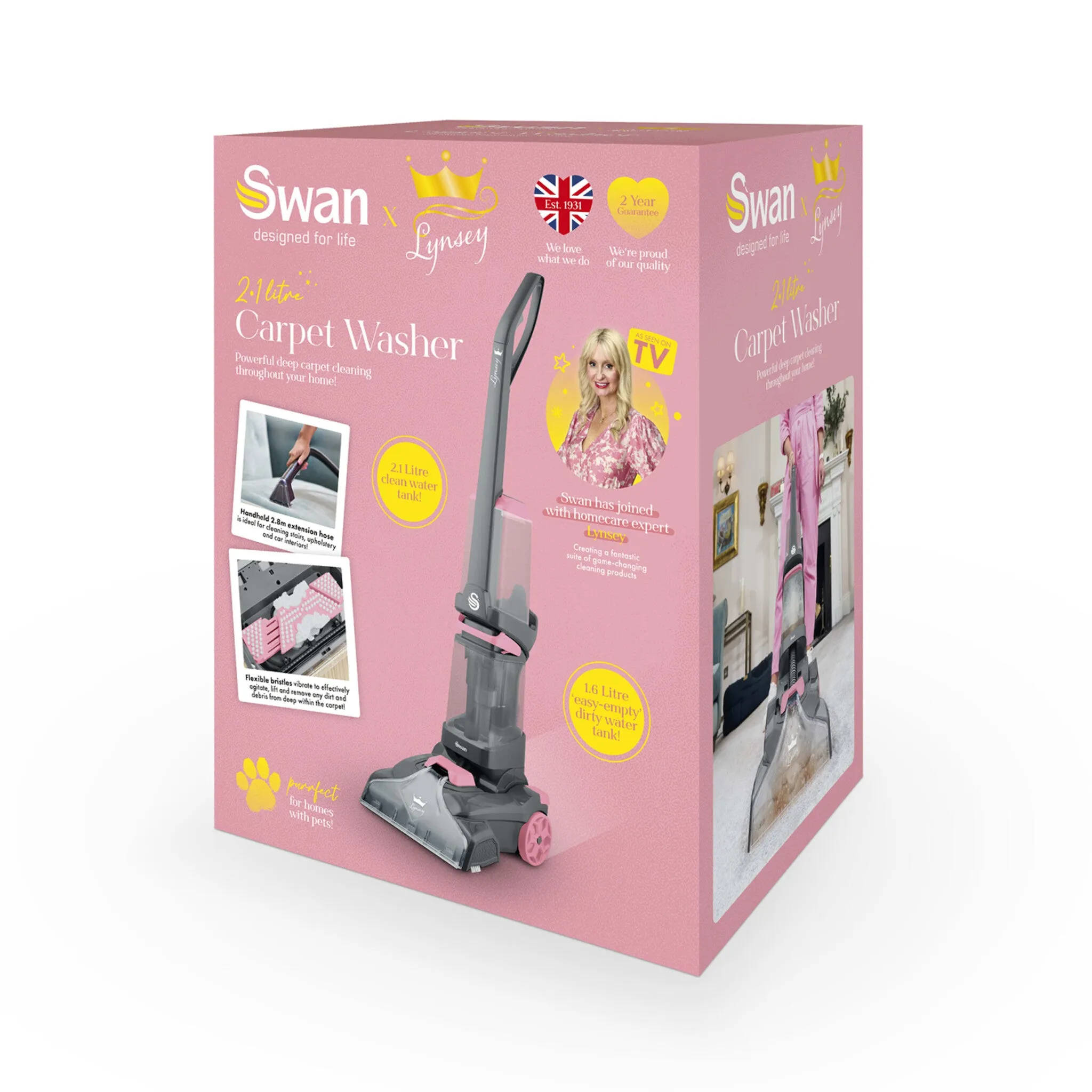 Swan x Lynsey Queen of Clean Carpet Washer 2.1 Litre SC17321QOC