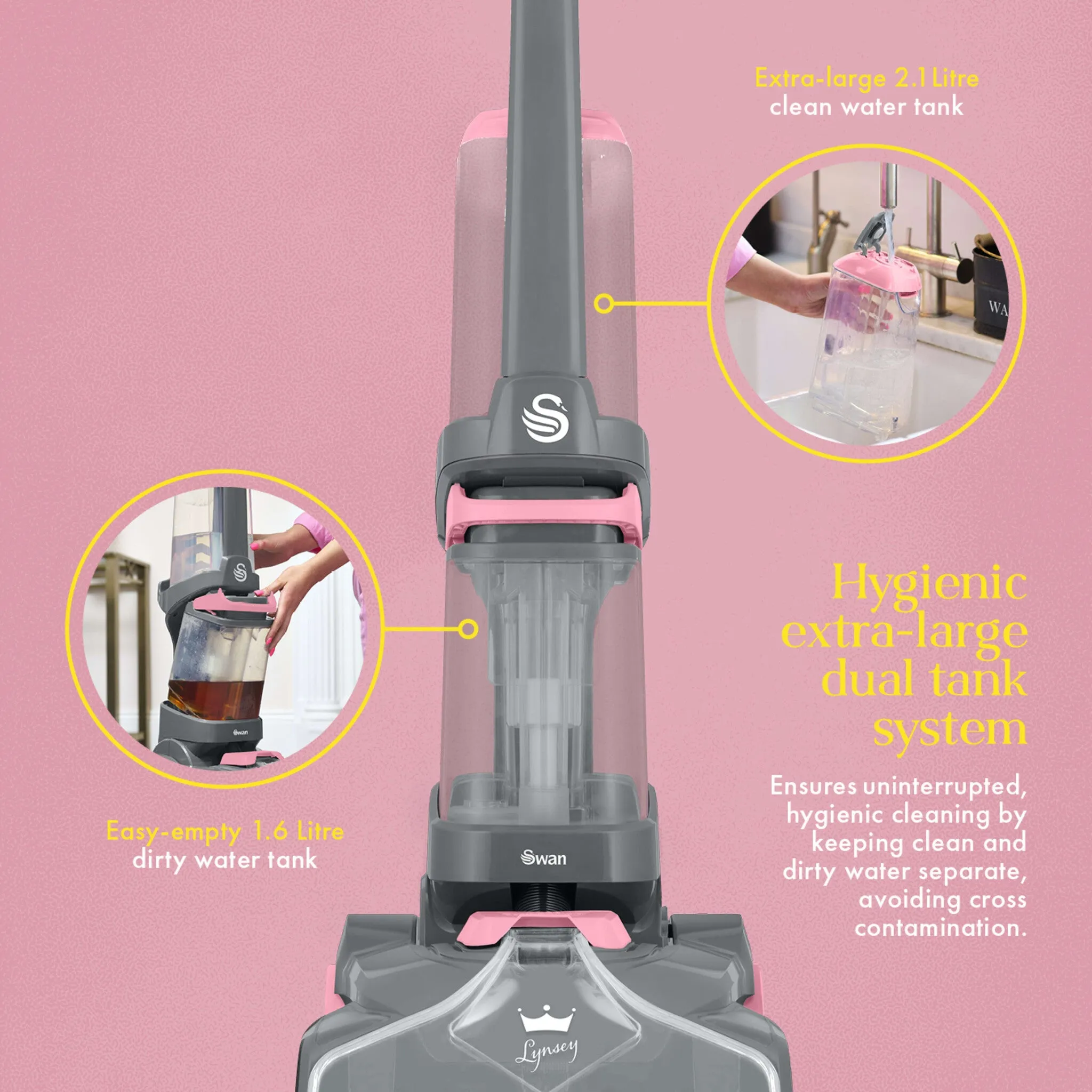 Swan x Lynsey Queen of Clean Carpet Washer 2.1 Litre SC17321QOC
