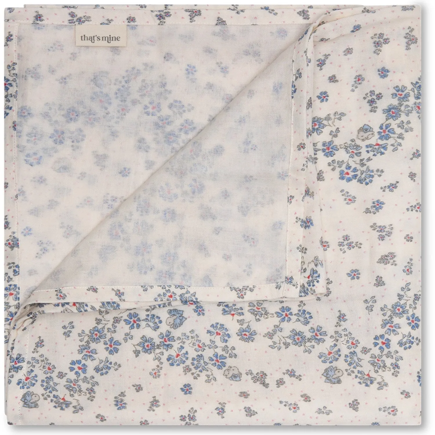 That's Mine Sprinkles Hearts Off White Jana Muslin Swaddle