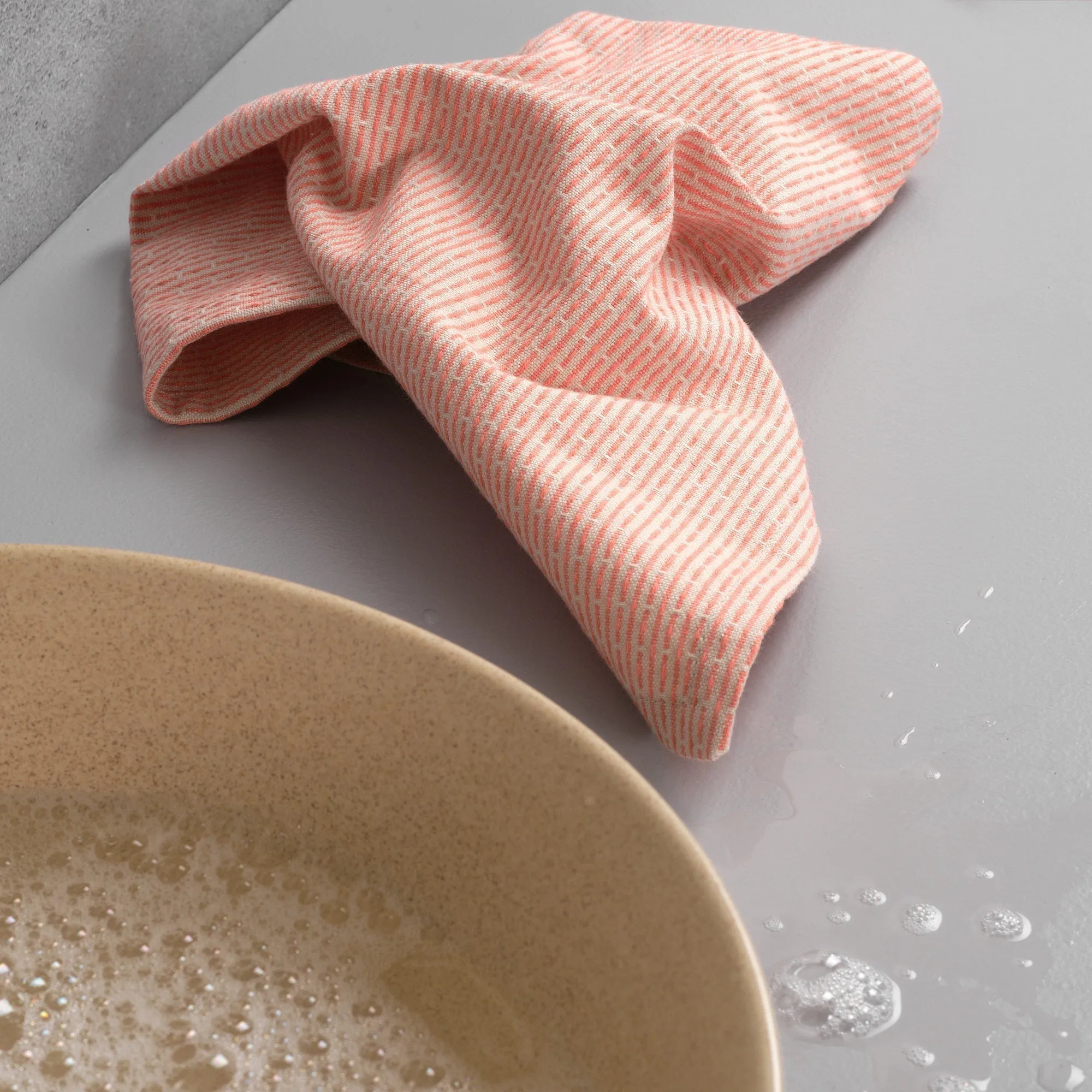 The Organic Company Kitchen Cloth, Stone/Coral