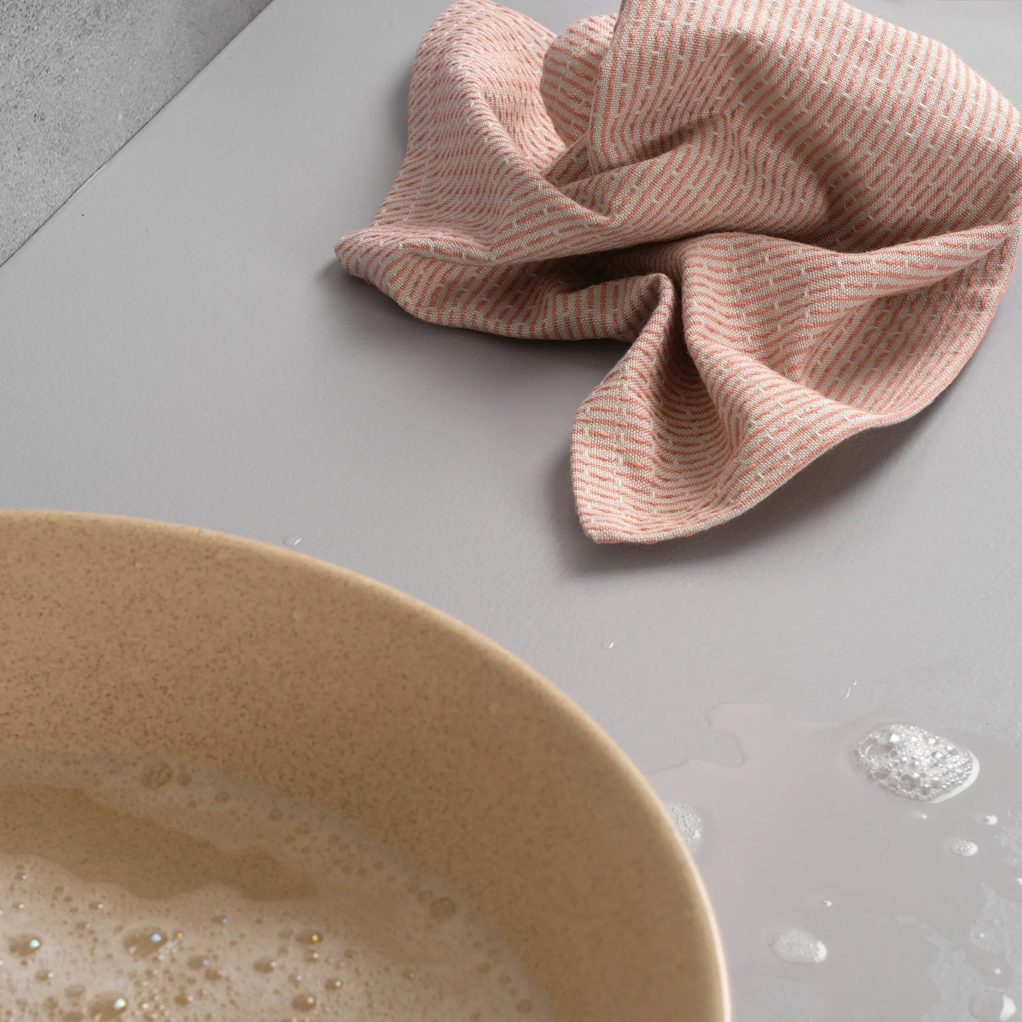 The Organic Company Kitchen Cloth, Stone/Rose
