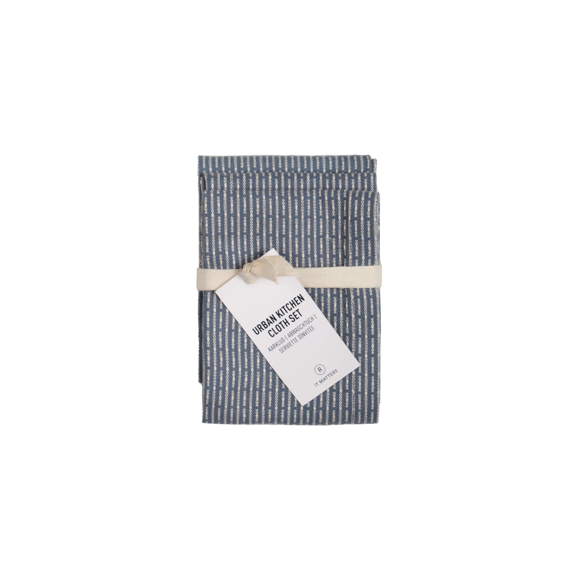 The Organic Company Urban Kitchen Cloth 3 Pcs., Grey Blue Stone