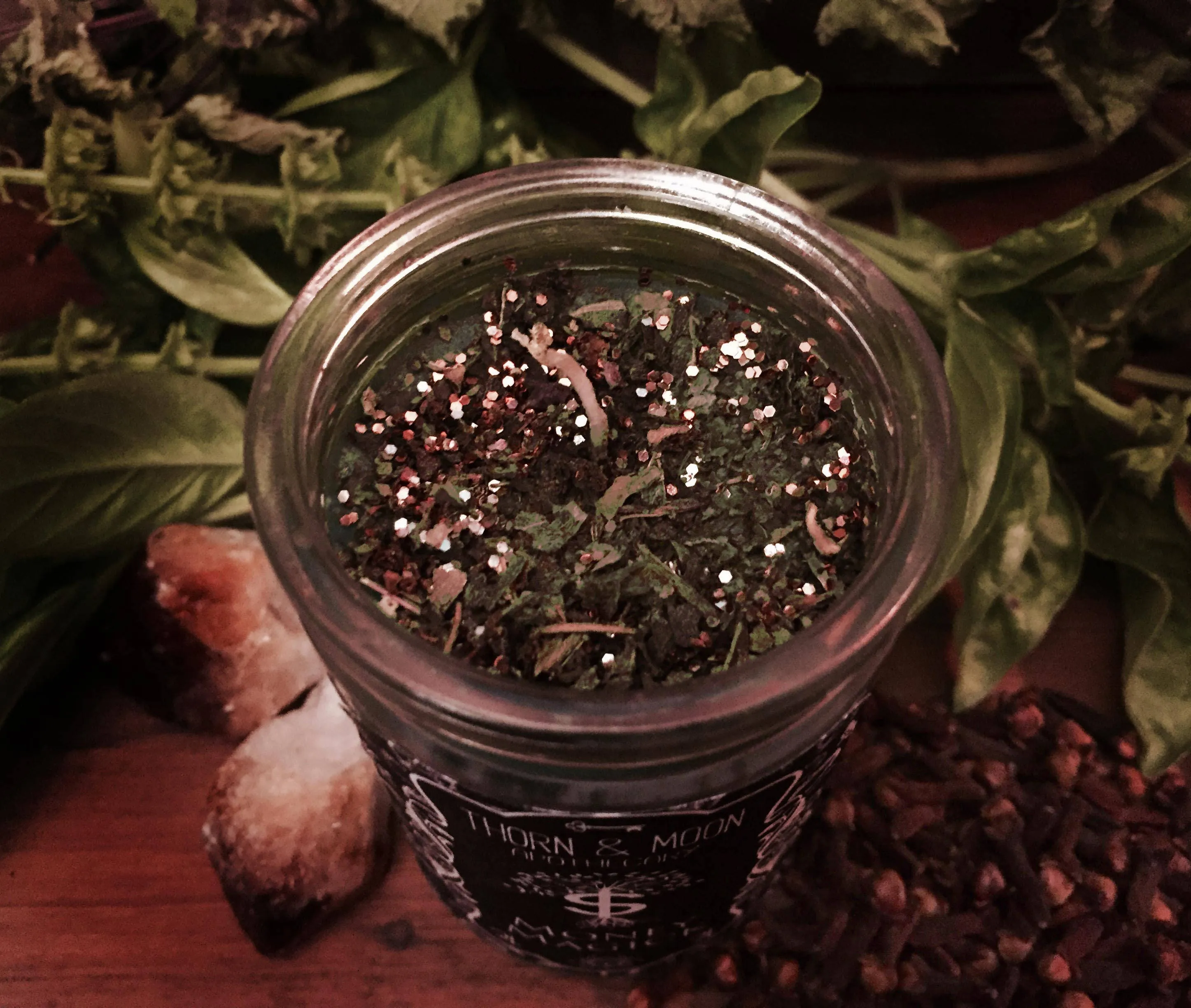 Thorn & Moon Money Magick Candle - Fixed Spell Candle